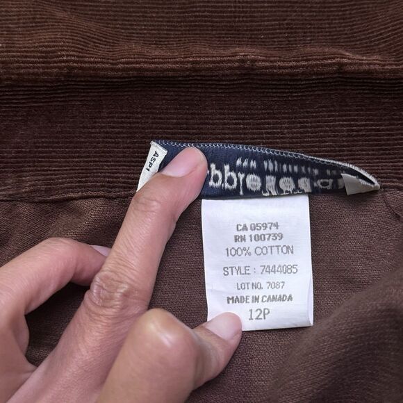 Appleseeds Women’s VTG Corduroy Shirt Petite Dark Academia Preppy Brown 12P - Picture 16 of 16